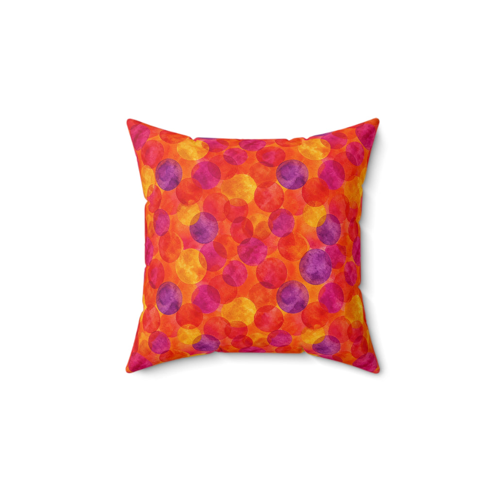 Glaze Circle Overlaps Faux Suede Cushion – Wet-In-Wet Abstract Pattern