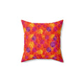 Glaze Circle Overlaps Faux Suede Cushion – Wet-In-Wet Abstract Pattern