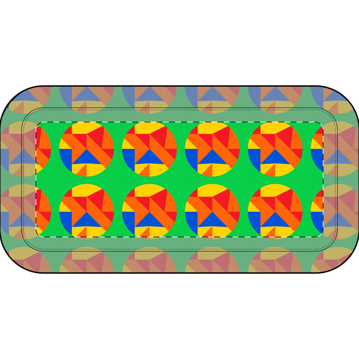 Broken Circle Planes Pencil Case – Cubist Abstract Pattern