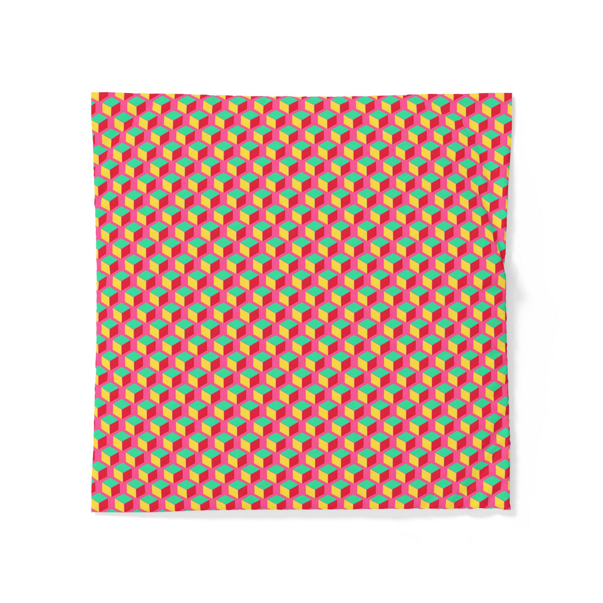 Giant Faceted Cubes II Cotton Duvet Cover – Candy Christmas