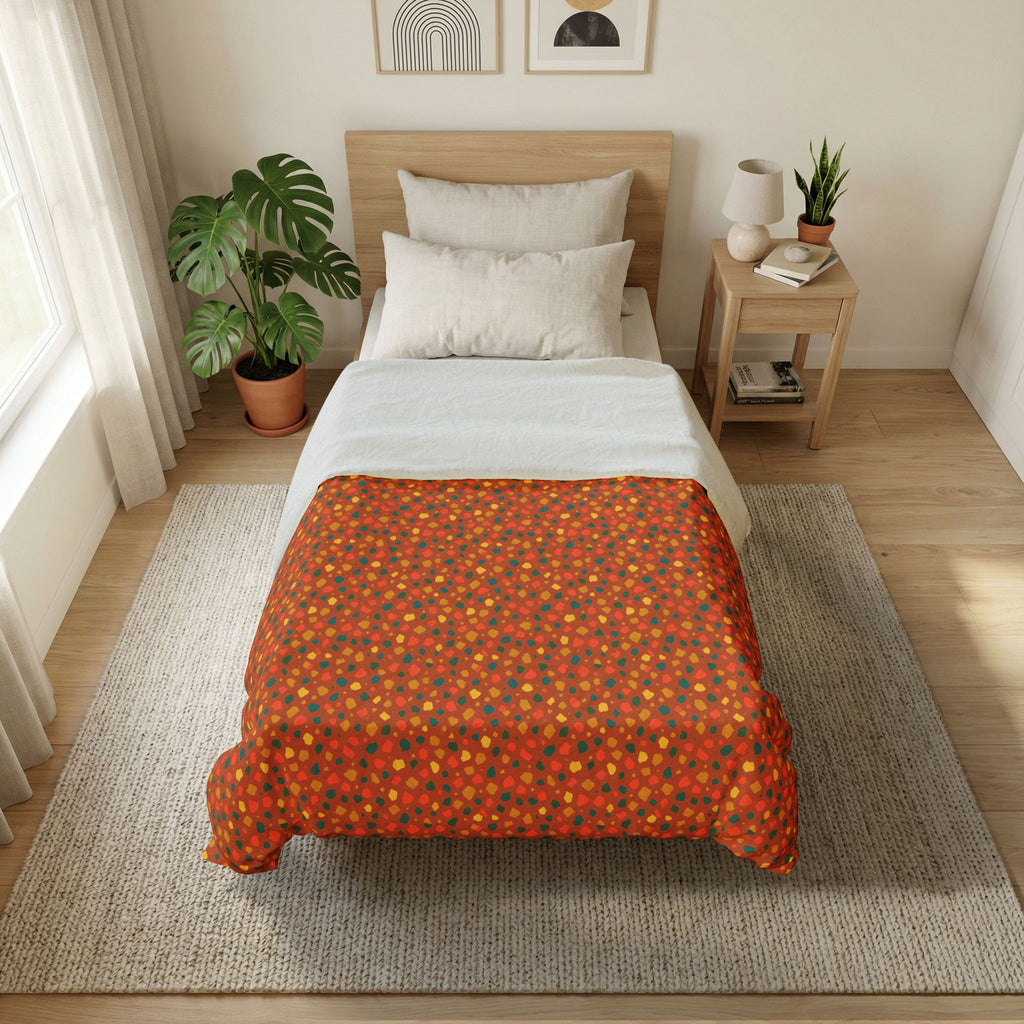 Confetti Aggregate Cotton Duvet Cover – Speckled Aggregate Pattern