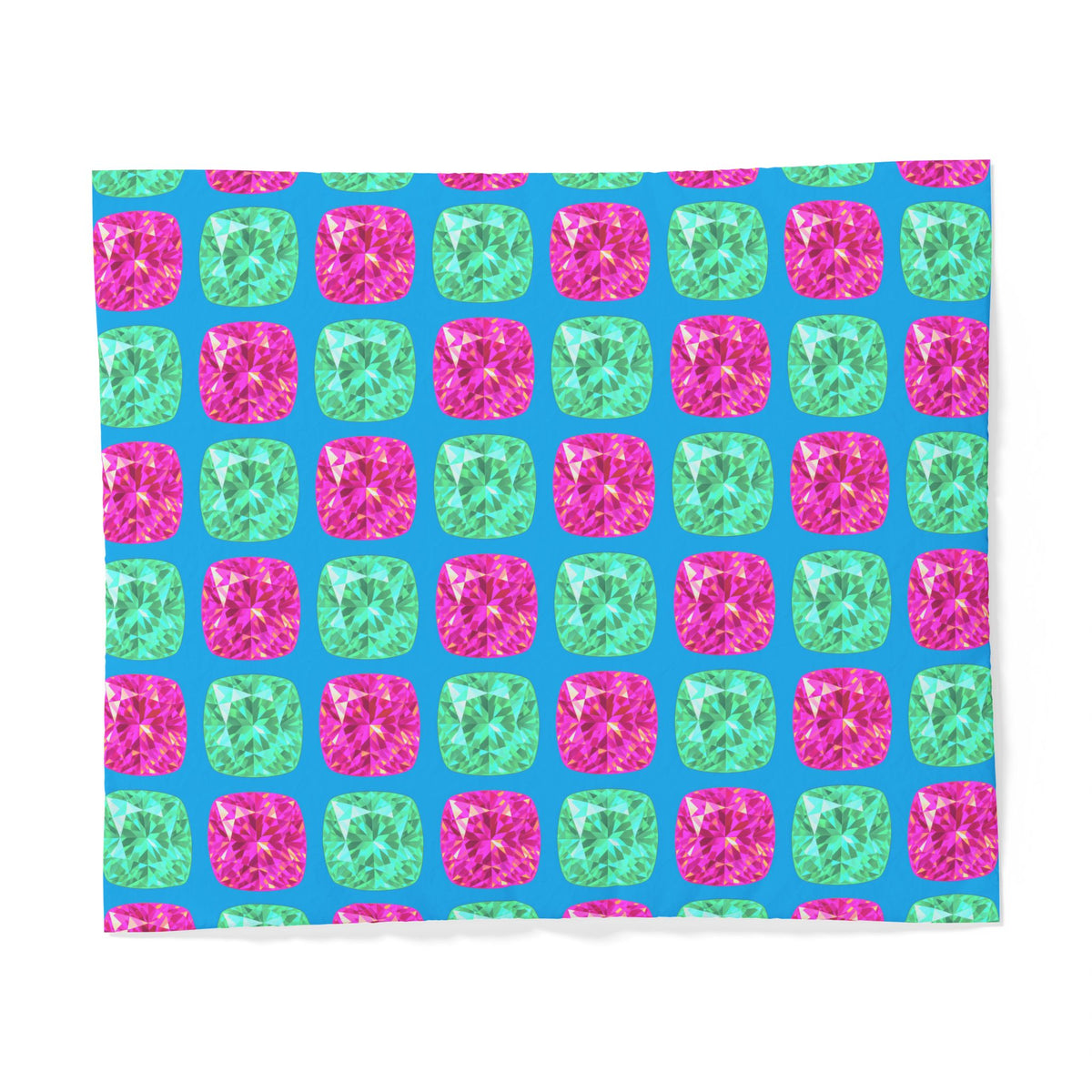 Giant Cut Gem Grid Cotton Duvet Cover – Ice Jewel
