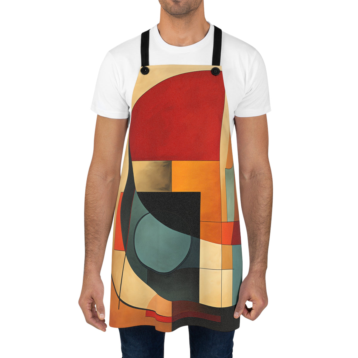 Bauhaus Sun Circles Apron – Mid-Century Geometric Art
