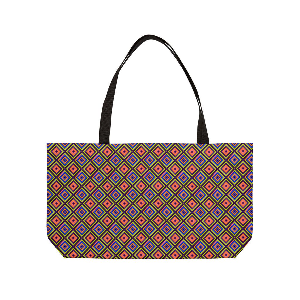 Diamond Ripples Weekender Tote Bag – Op-Art Pattern