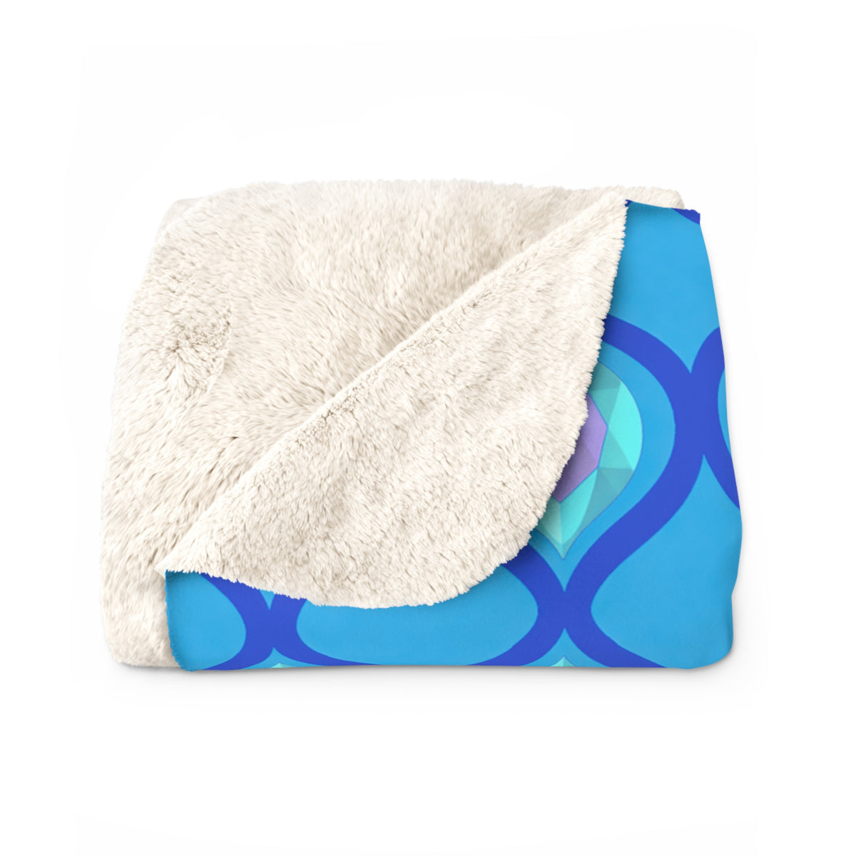 Grand Ogee Lattice II Sherpa Fleece Blanket – Ice Jewel