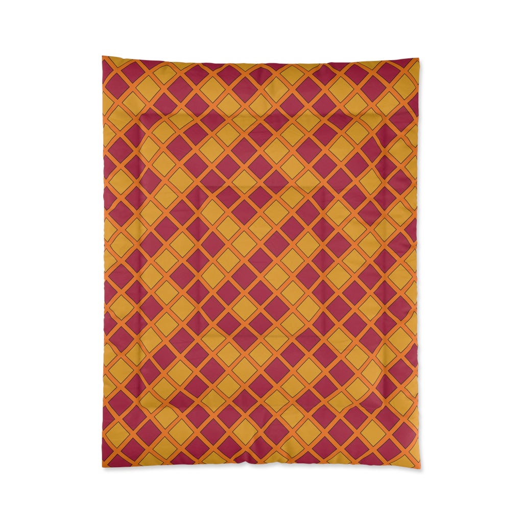 Harlequin Gold Grid Comforter – Cranberry Spice