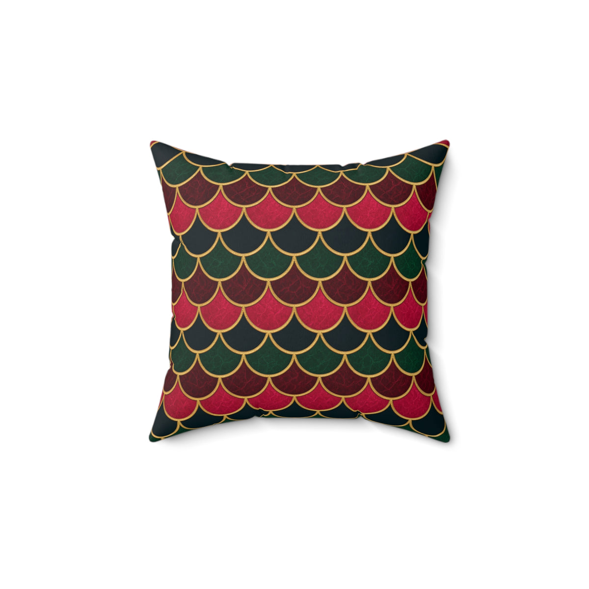 Jewel Scales Faux Suede Cushion – Art Deco Pattern