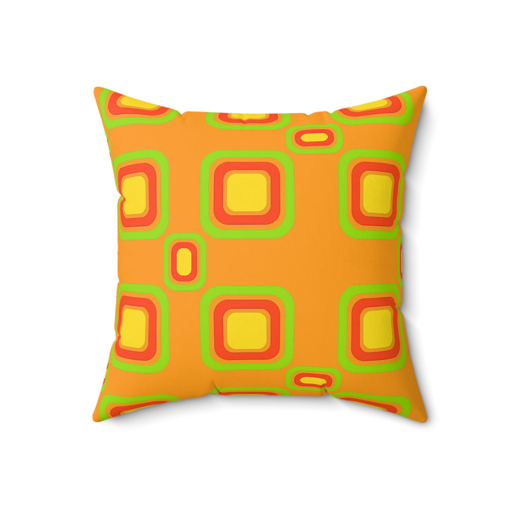Big Ripple Squares Faux Suede Cushion – Hot Citrus