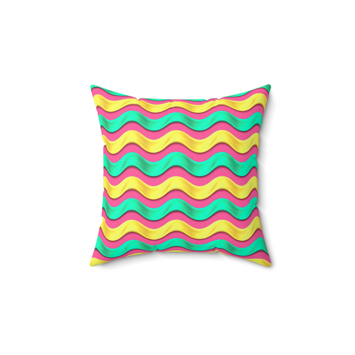 Satin Wave Bands Faux Suede Cushion – Candy Christmas