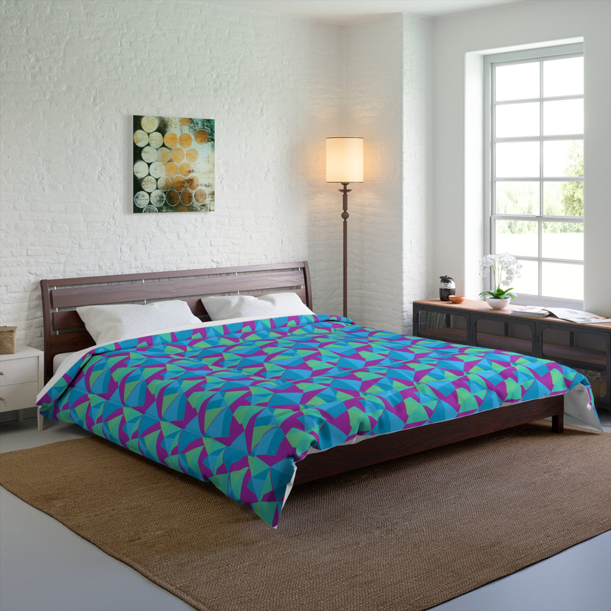 Faceted Panels Comforter – Ice Jewel
