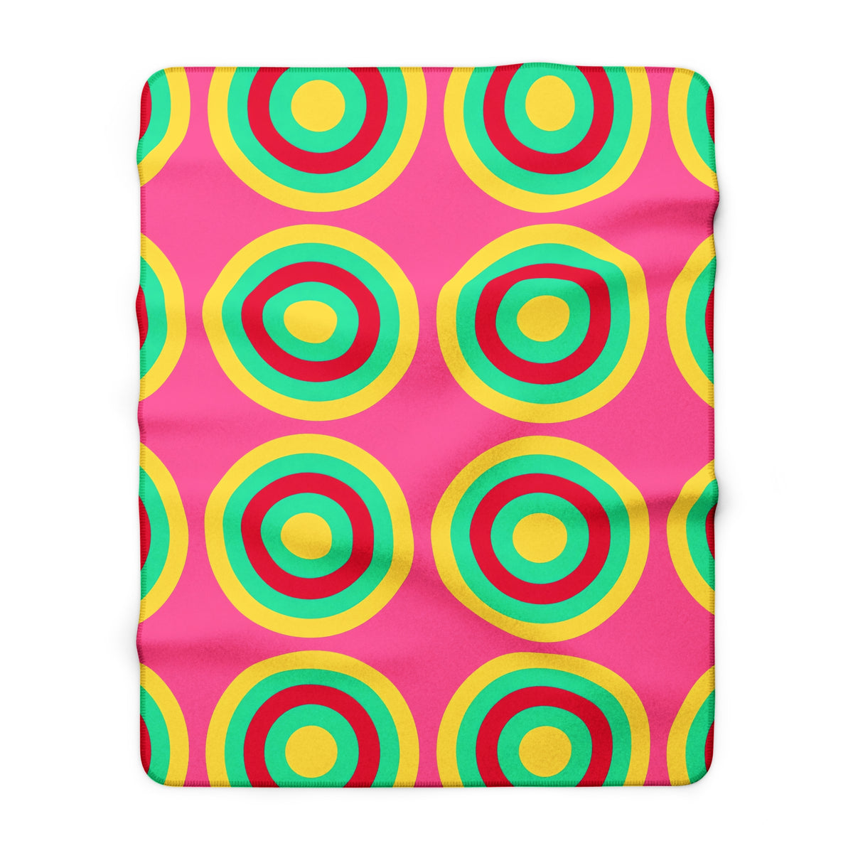 Mega Ring Grid Sherpa Fleece Blanket – Candy Christmas