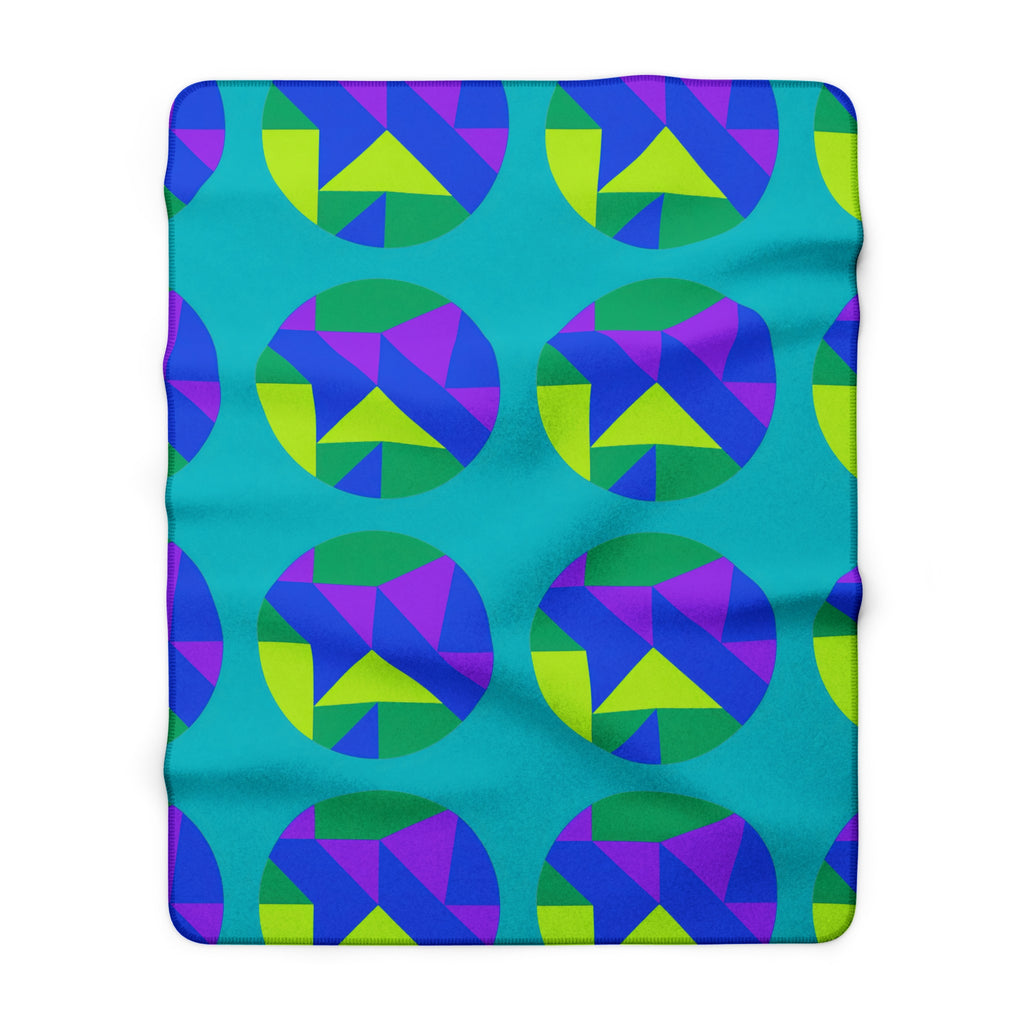 Broken Circle Planes Sherpa Fleece Blanket – Peacock Jewel