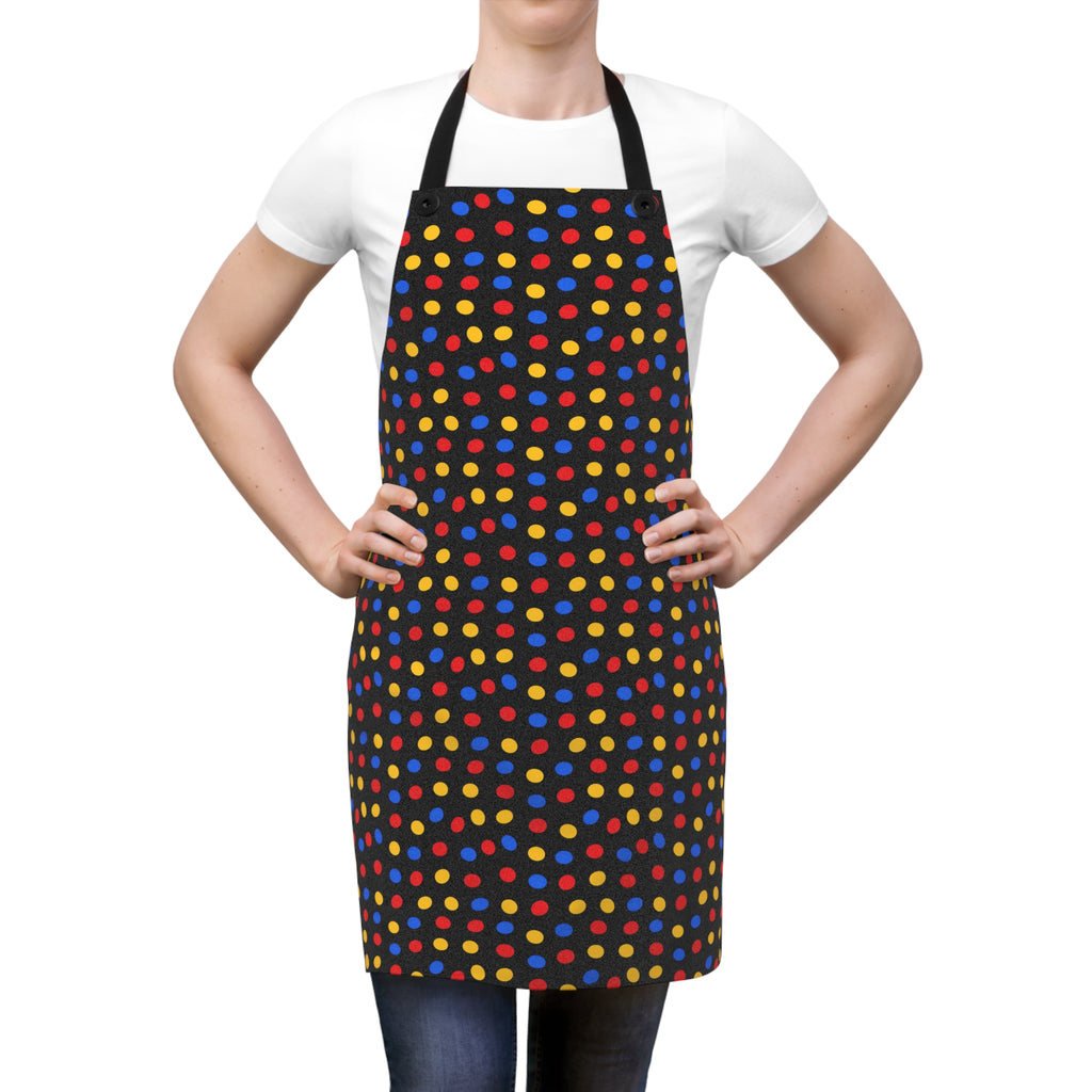 Pebble Scatter Black Apron – Pop Abstract Pattern