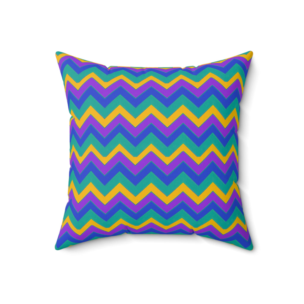 Jewel Chevron Bands Faux Suede Cushion – Peacock Jewel