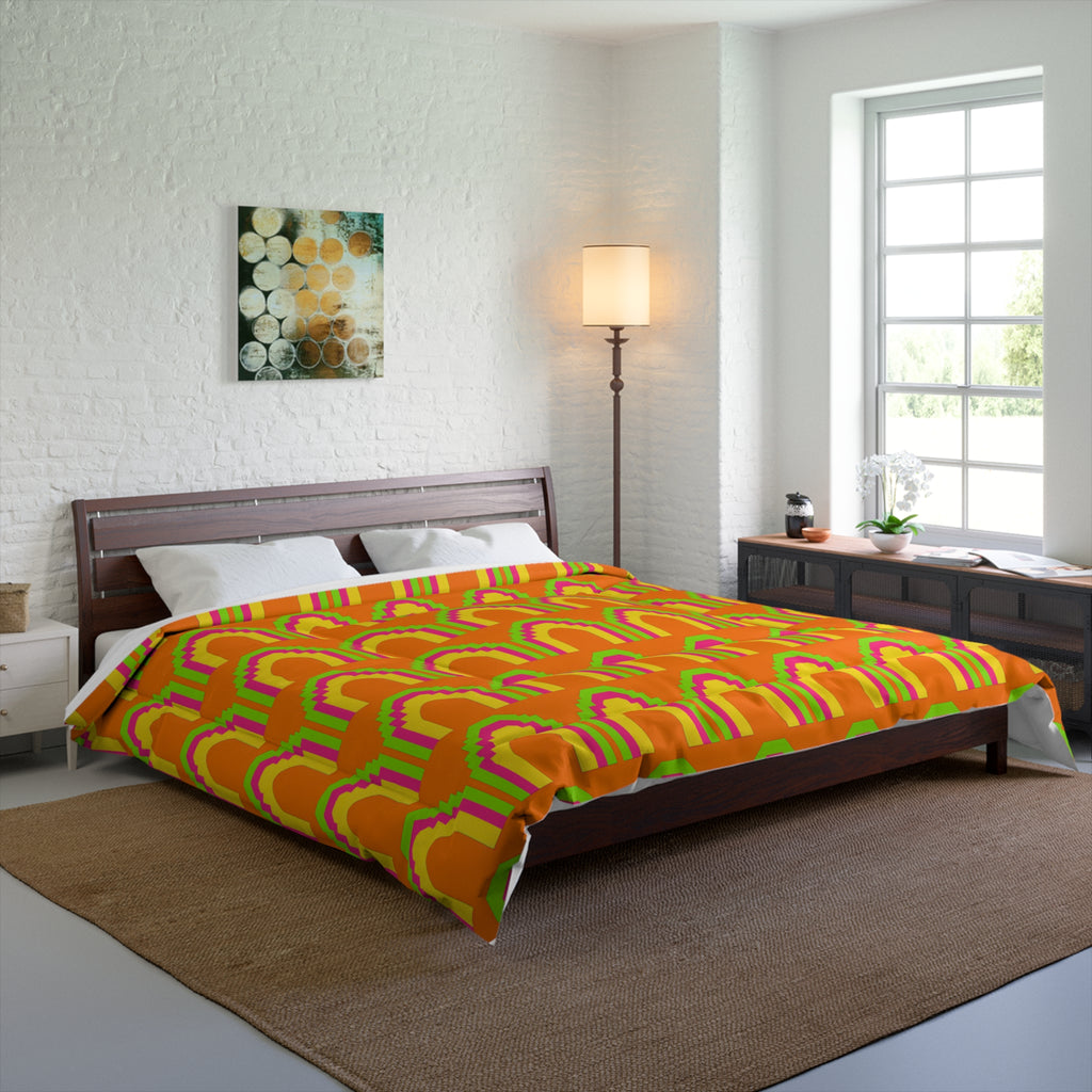 Grand Stepped Arches Comforter – Hot Citrus Festive
