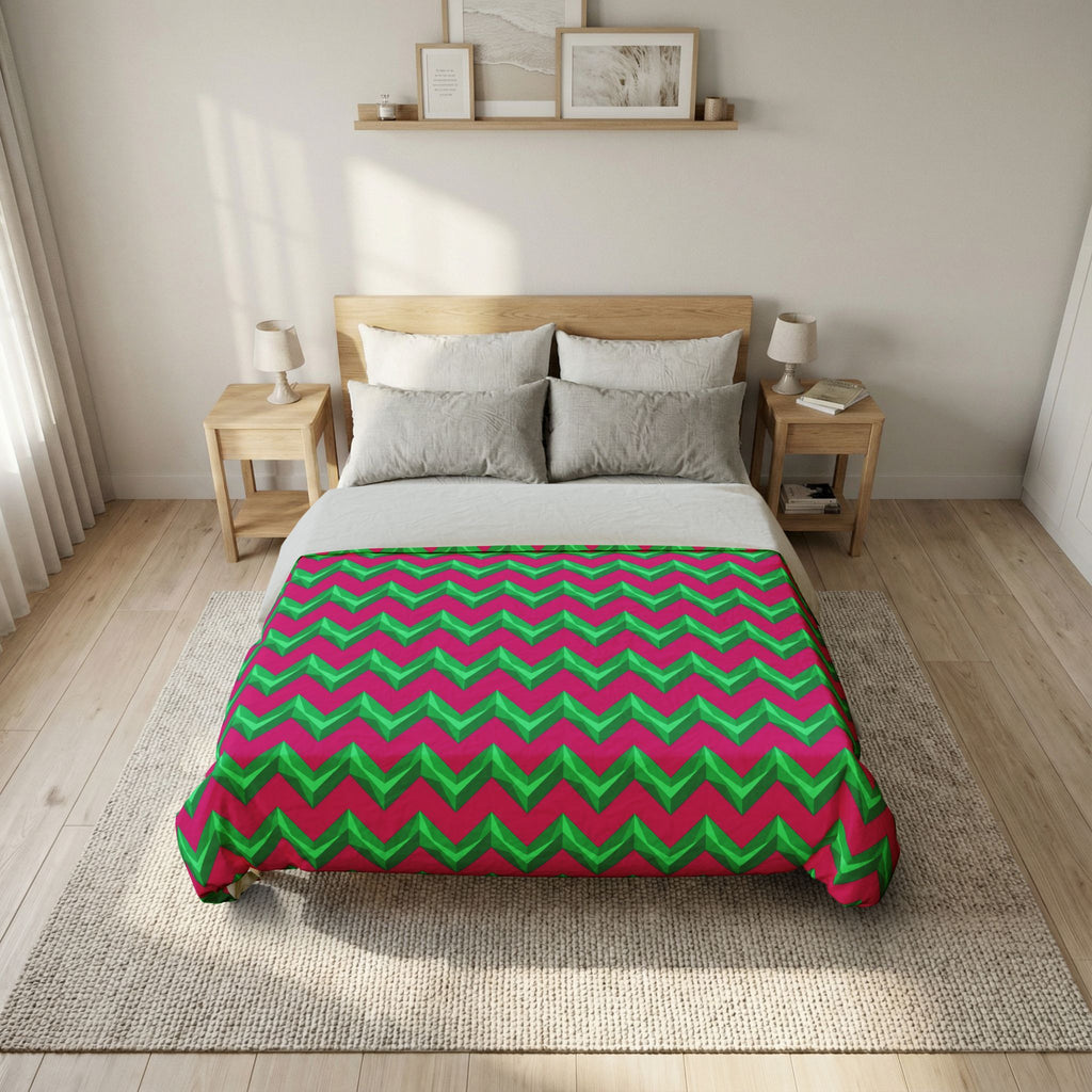 Broad Cut-Gem Chevrons Cotton Duvet Cover – Chevron Geometric Pattern