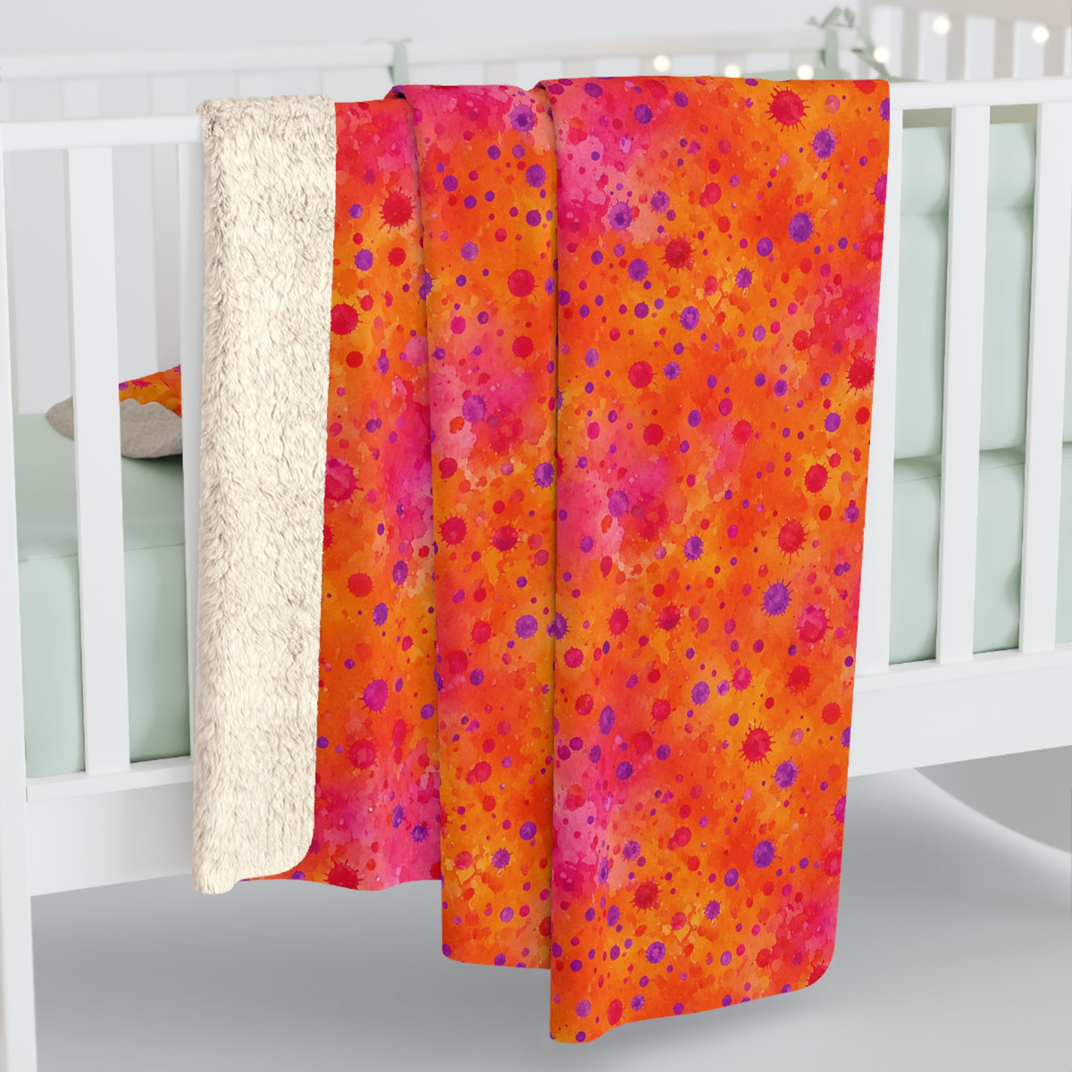 Pigment Dot Bleeds Sherpa Fleece Blanket – Watercolour Bleed Pattern