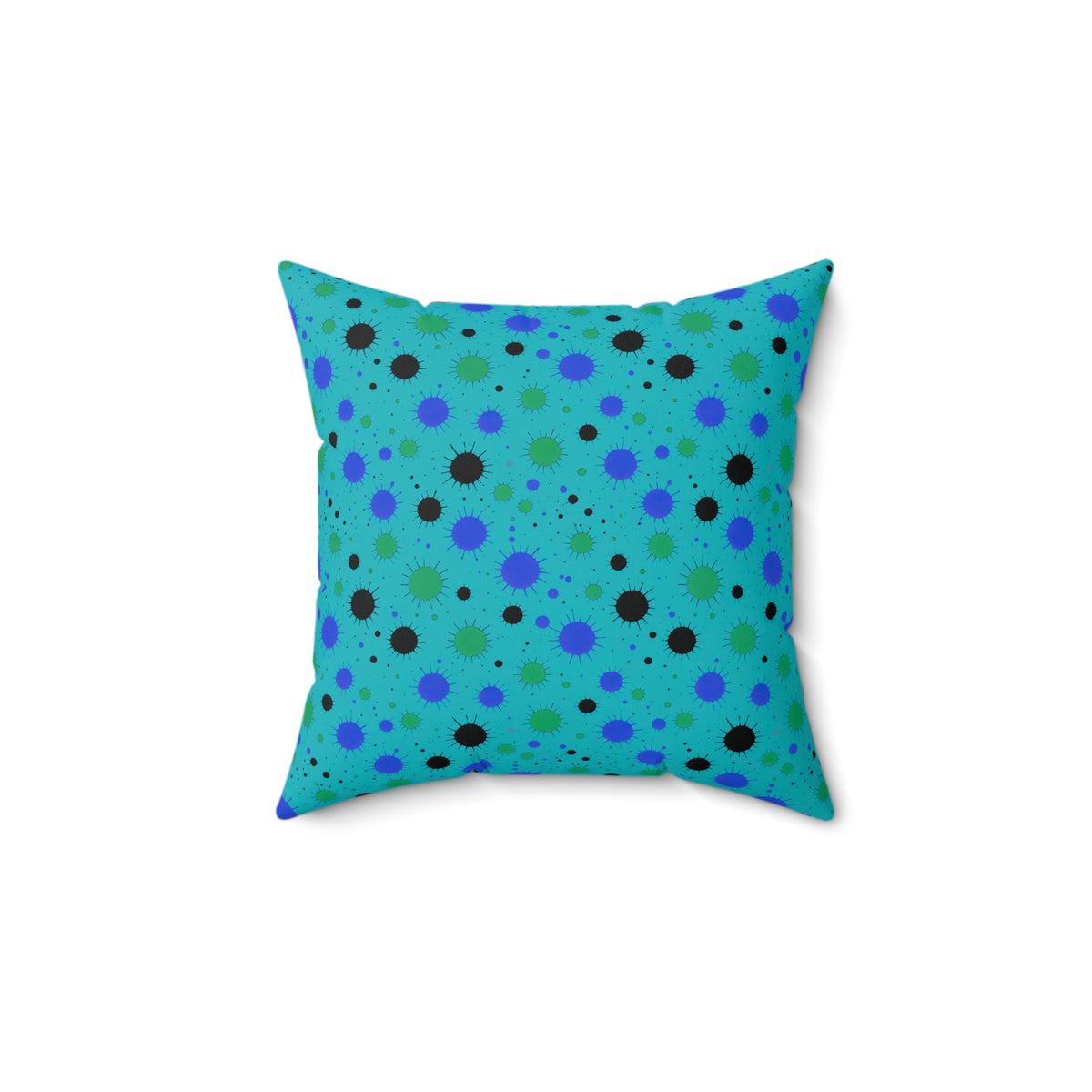 Blot Burst Faux Suede Cushion – Peacock Jewel
