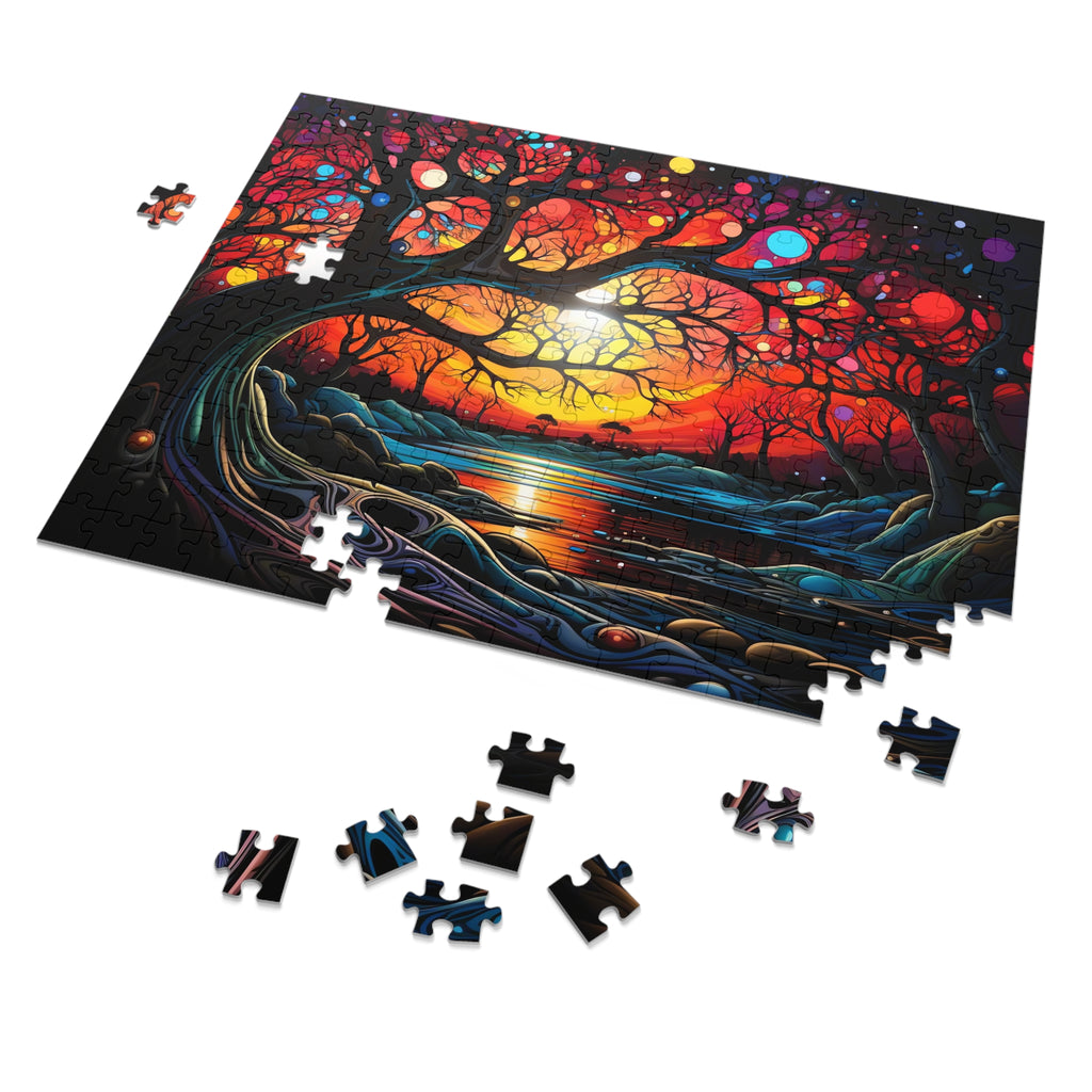 Sunset Dream Tree Jigsaw Puzzle with Tin – Surreal Dreamscape Art