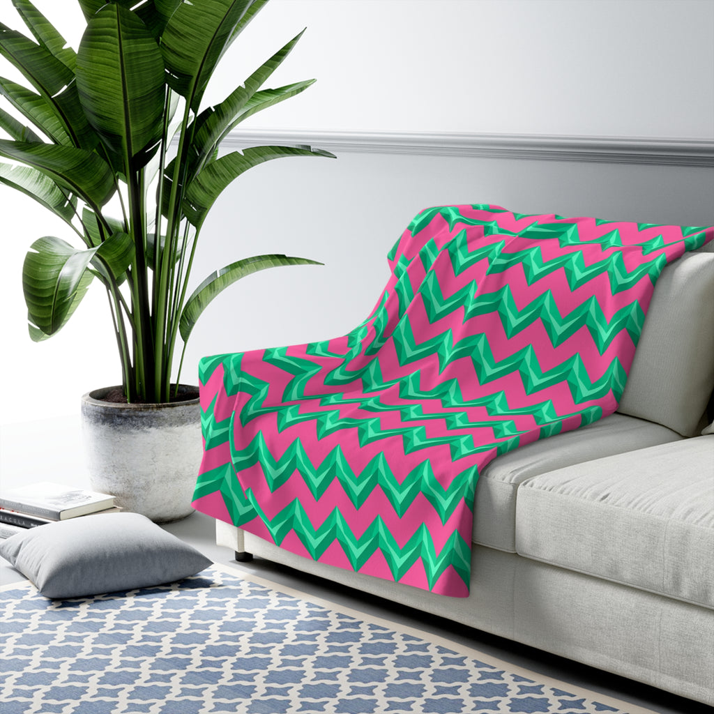Broad Cut-Gem Chevrons Sherpa Fleece Blanket – Candy Christmas