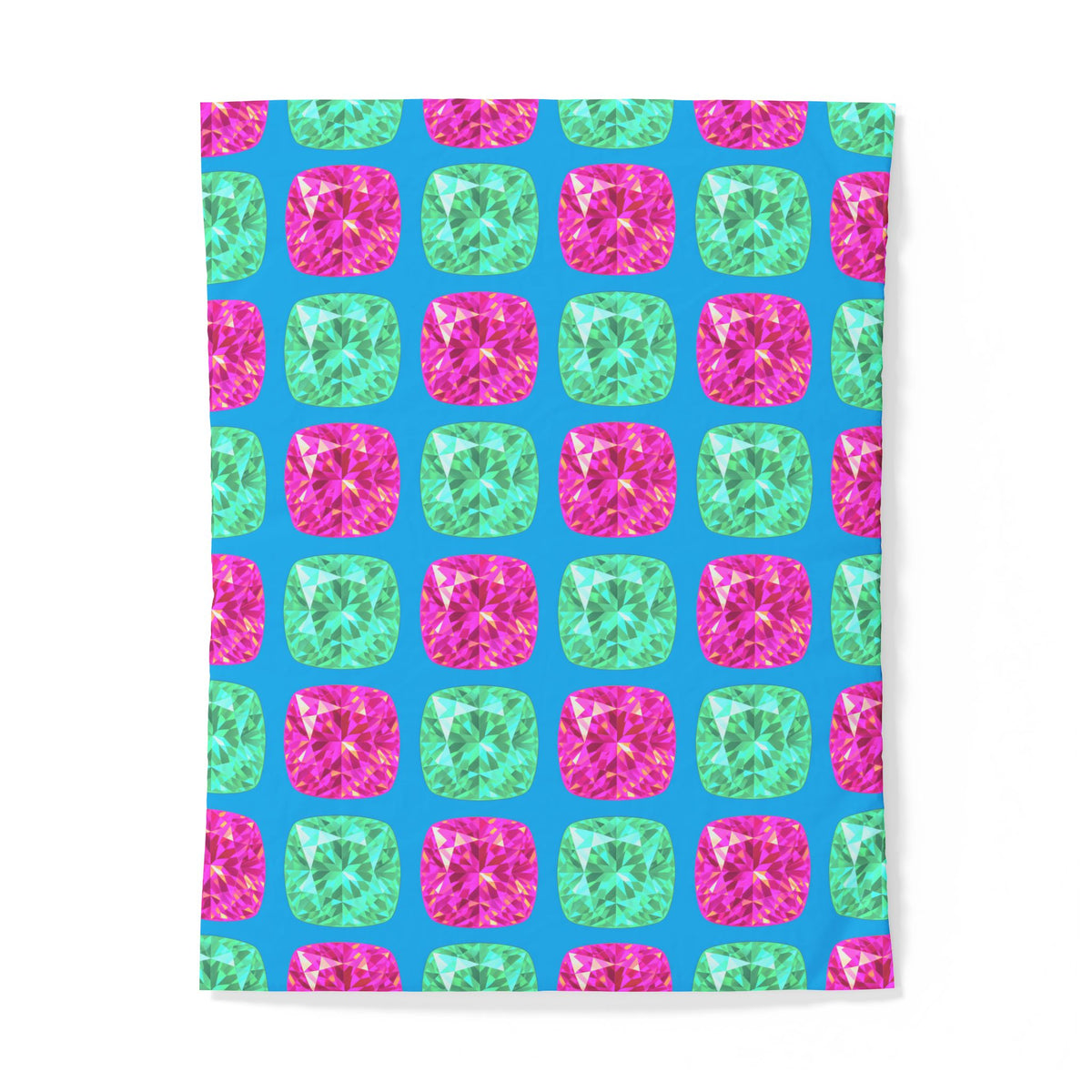 Giant Cut Gem Grid Cotton Duvet Cover – Ice Jewel