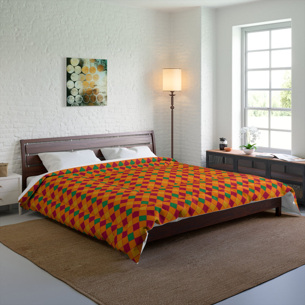Jewel Harlequin Check Comforter – Cranberry Spice