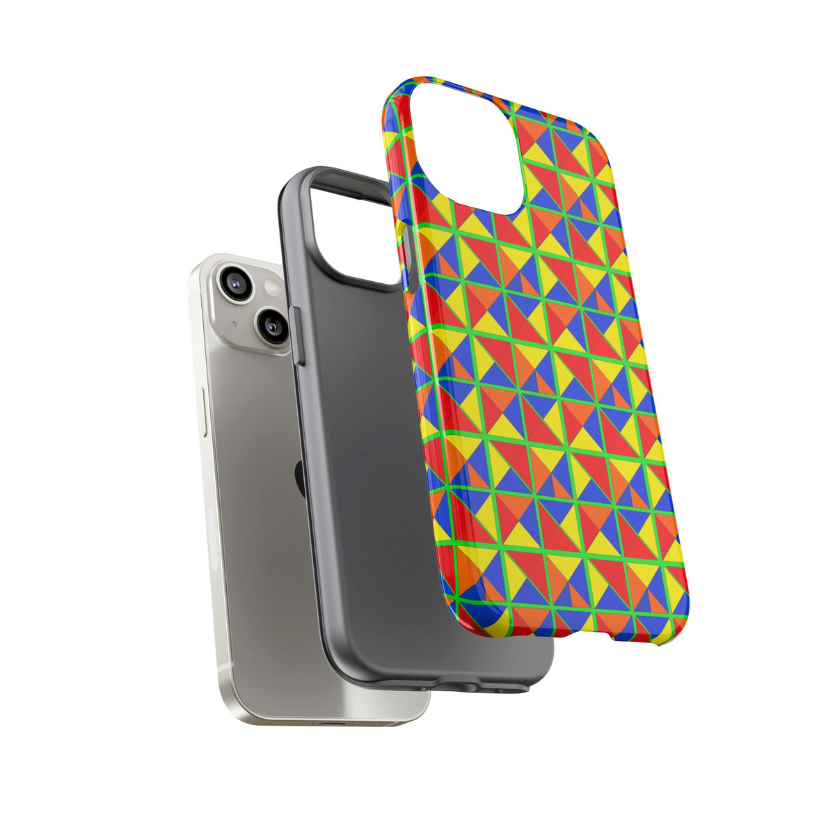 Split Square Fiesta Tough Phone Case – Cubist Geometric Pattern