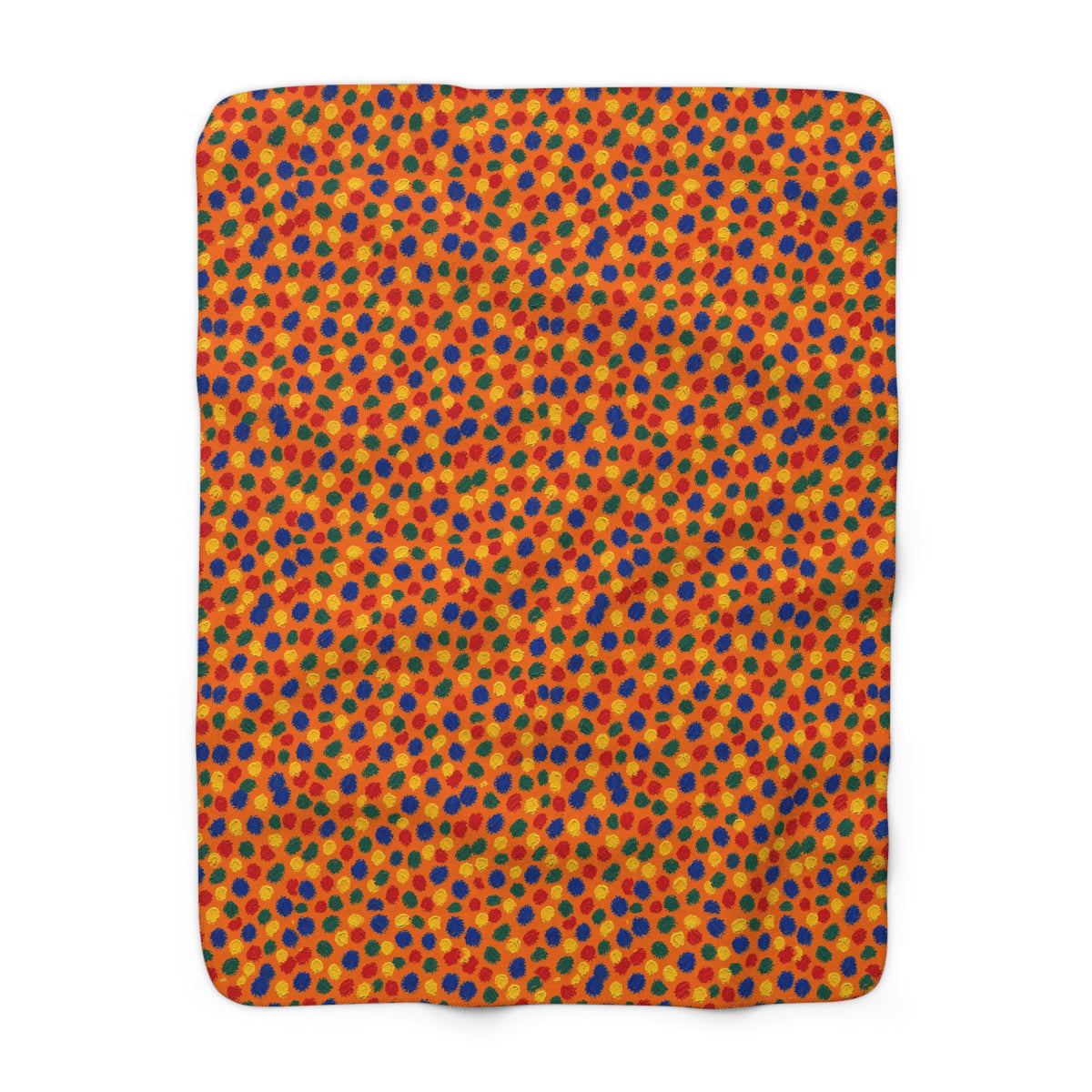Stippled Dabs Sherpa Fleece Blanket – Expressionist Brushstroke Abstract Pattern