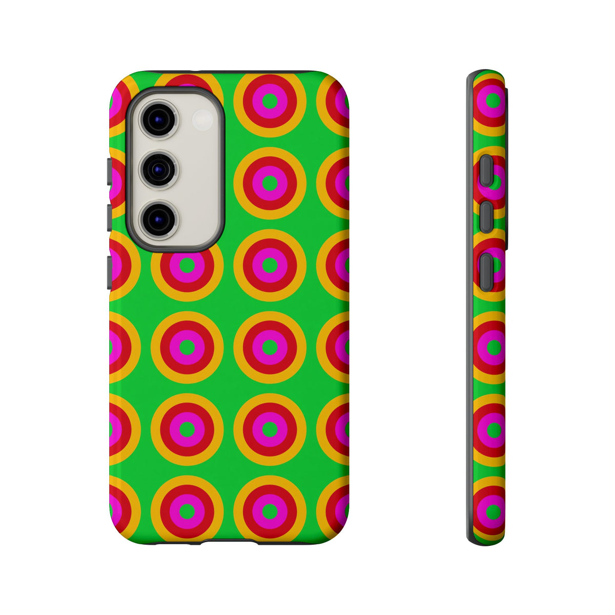 Giant Op-Art Jewel Rings Tough Phone Case – Op-Art Concentric Circles Pattern