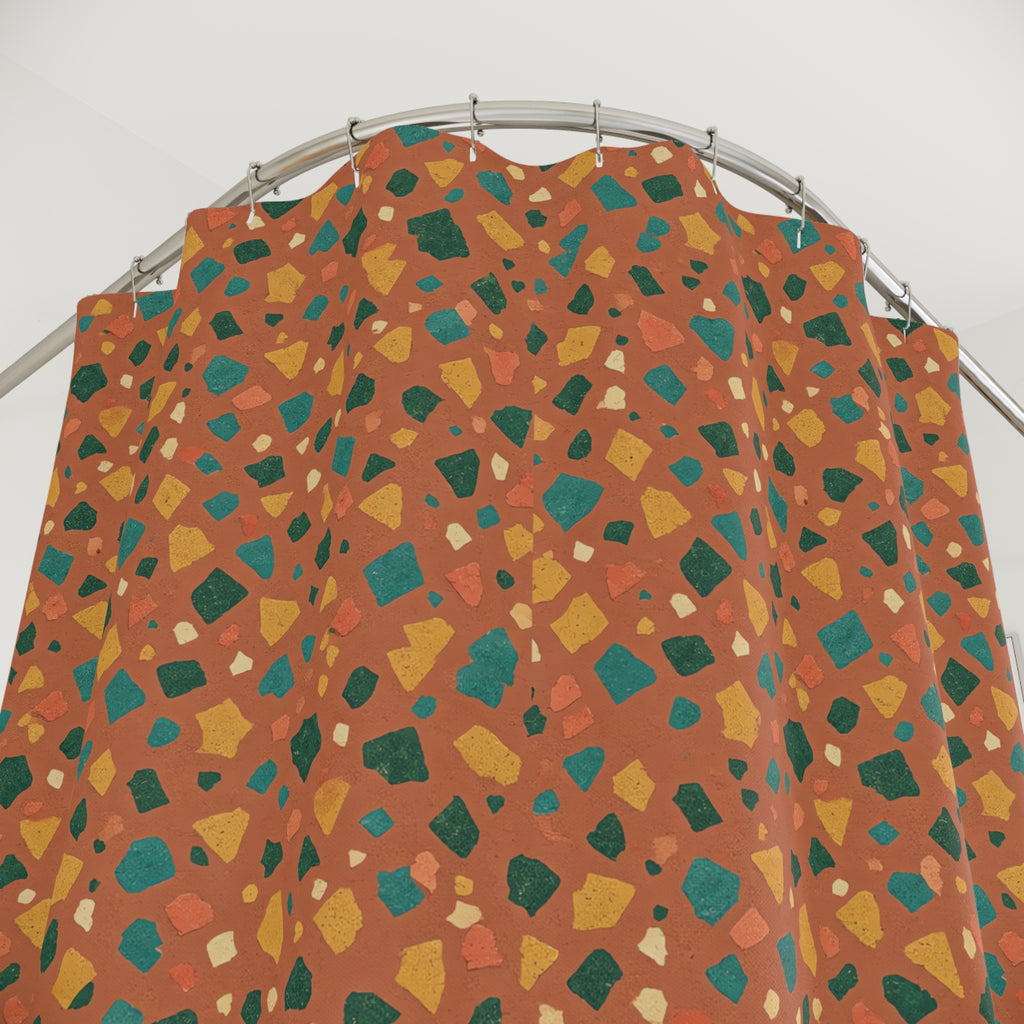 Jewel Chip Terrazzo Shower Curtain – Terrazzo Pattern