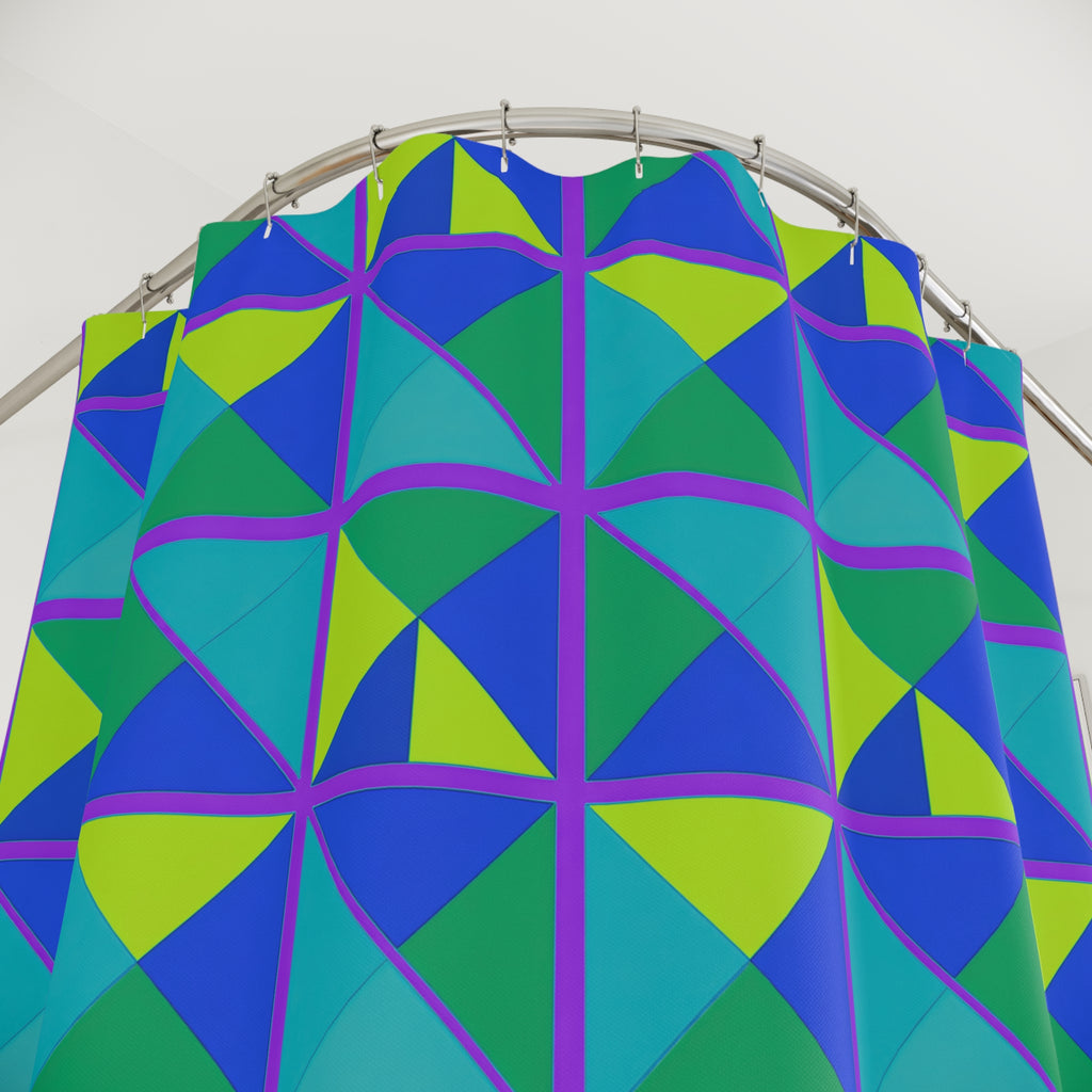 Split Square Fiesta Shower Curtain – Peacock Jewel