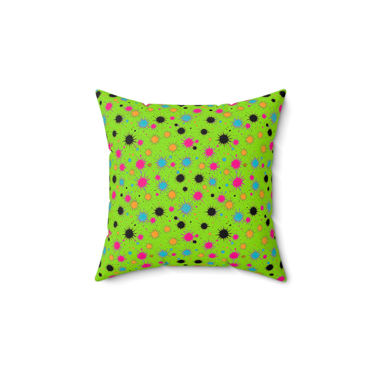 Splat Storm Faux Suede Cushion – Tropical Punch