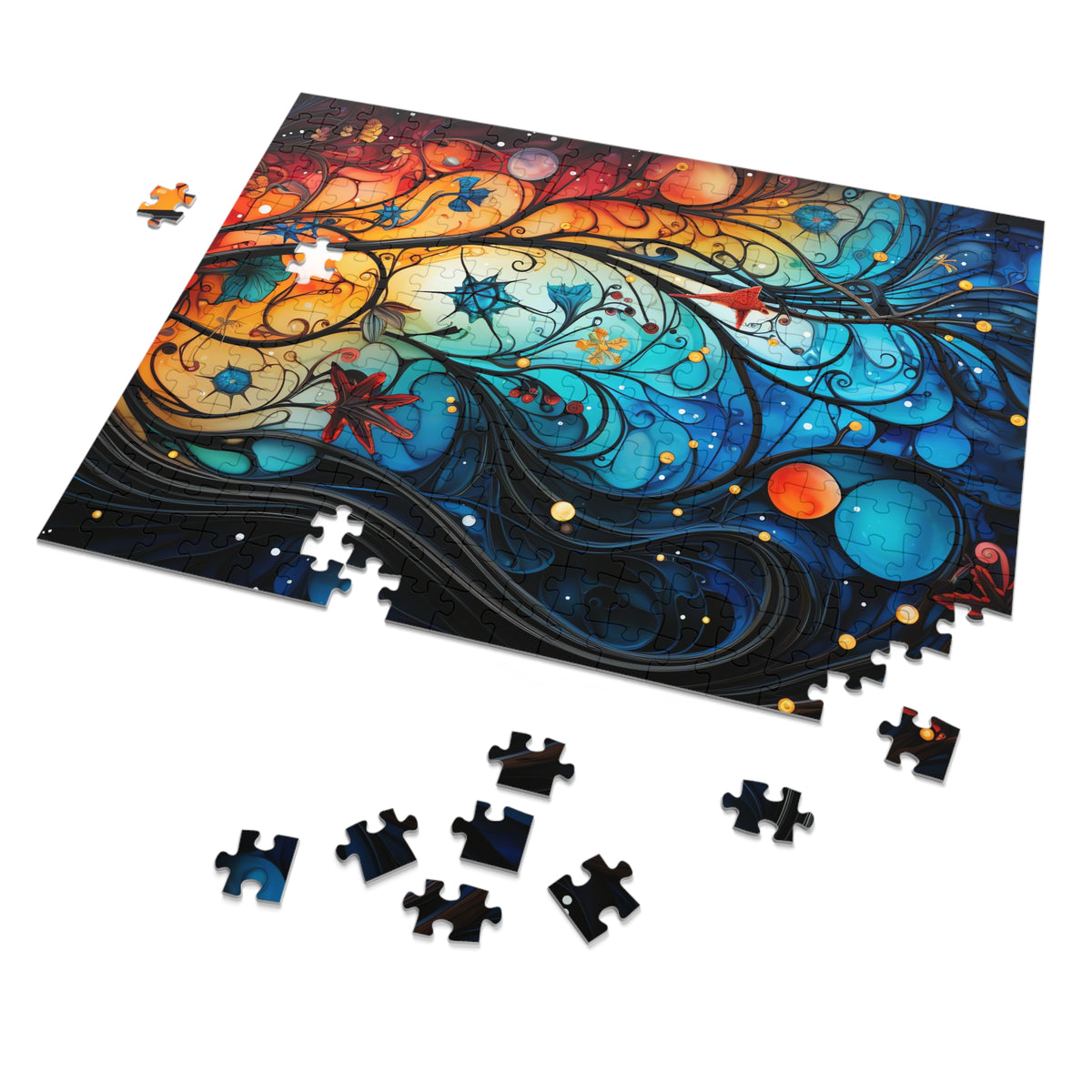 Cosmic Swirl Garden Jigsaw Puzzle with Tin – Cosmic Swirl Art