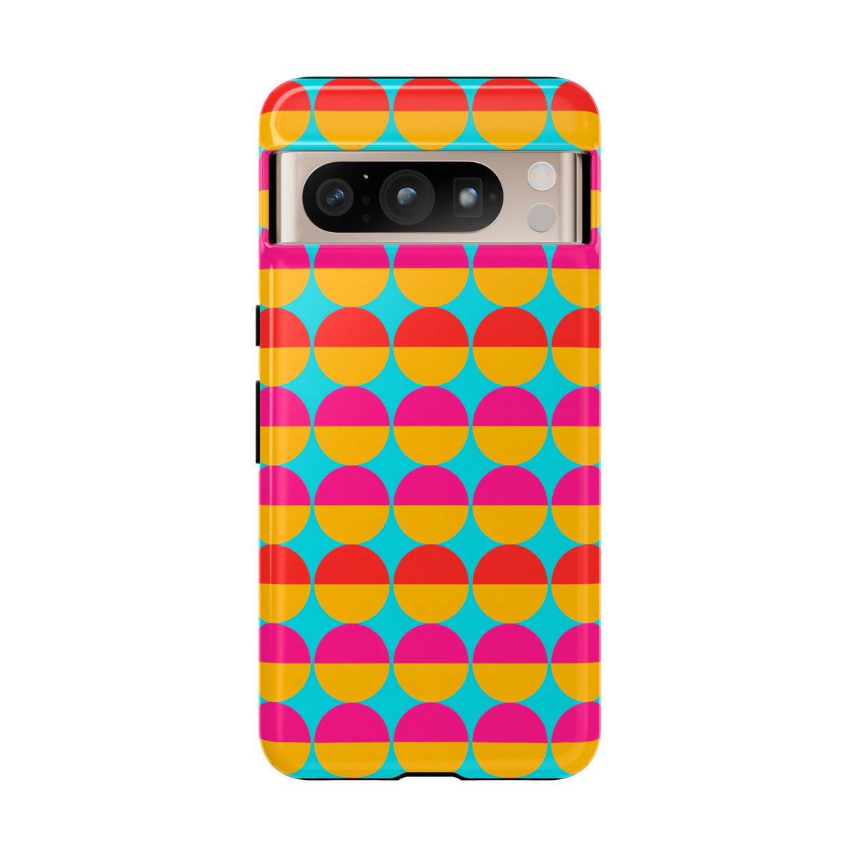 Half-Moon Stack Tough Phone Case – Geometric Blocks Pattern