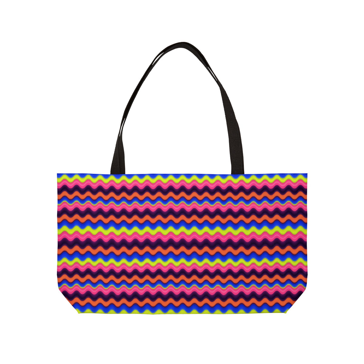 Bold Wave Stripes Weekender Tote Bag – Op-Art Pattern