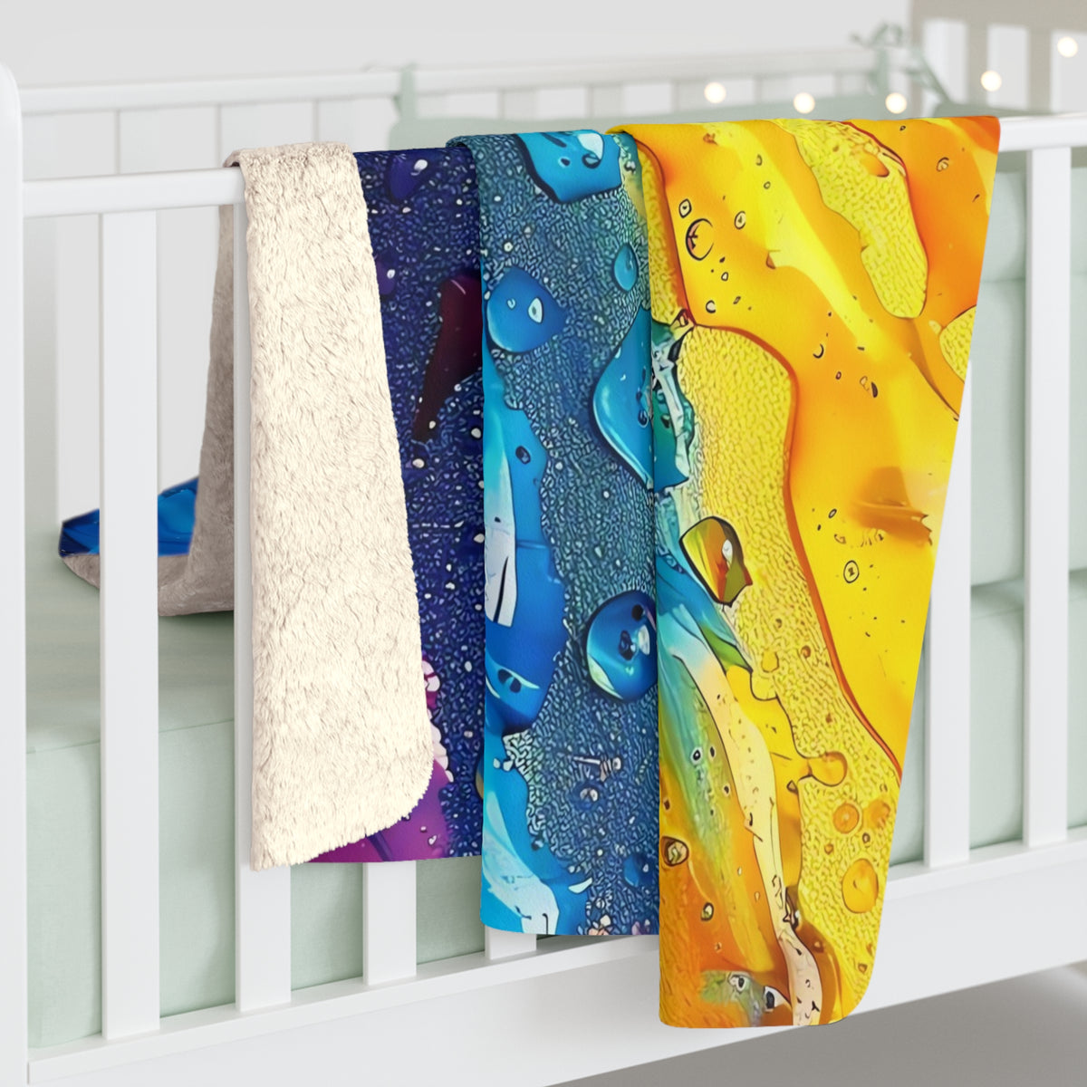 Rainbow Drip Pour Sherpa Fleece Blanket – Fluid Pour Art