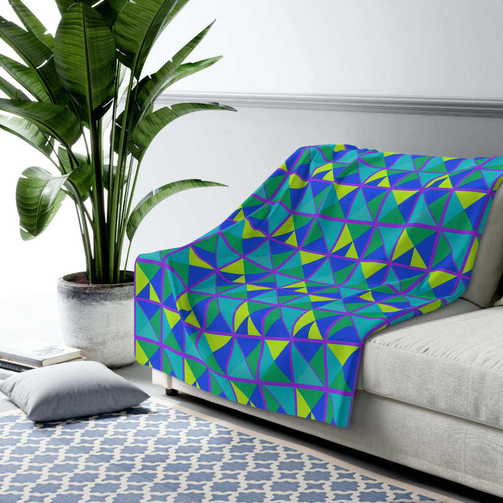Split Square Fiesta Sherpa Fleece Blanket – Peacock Jewel