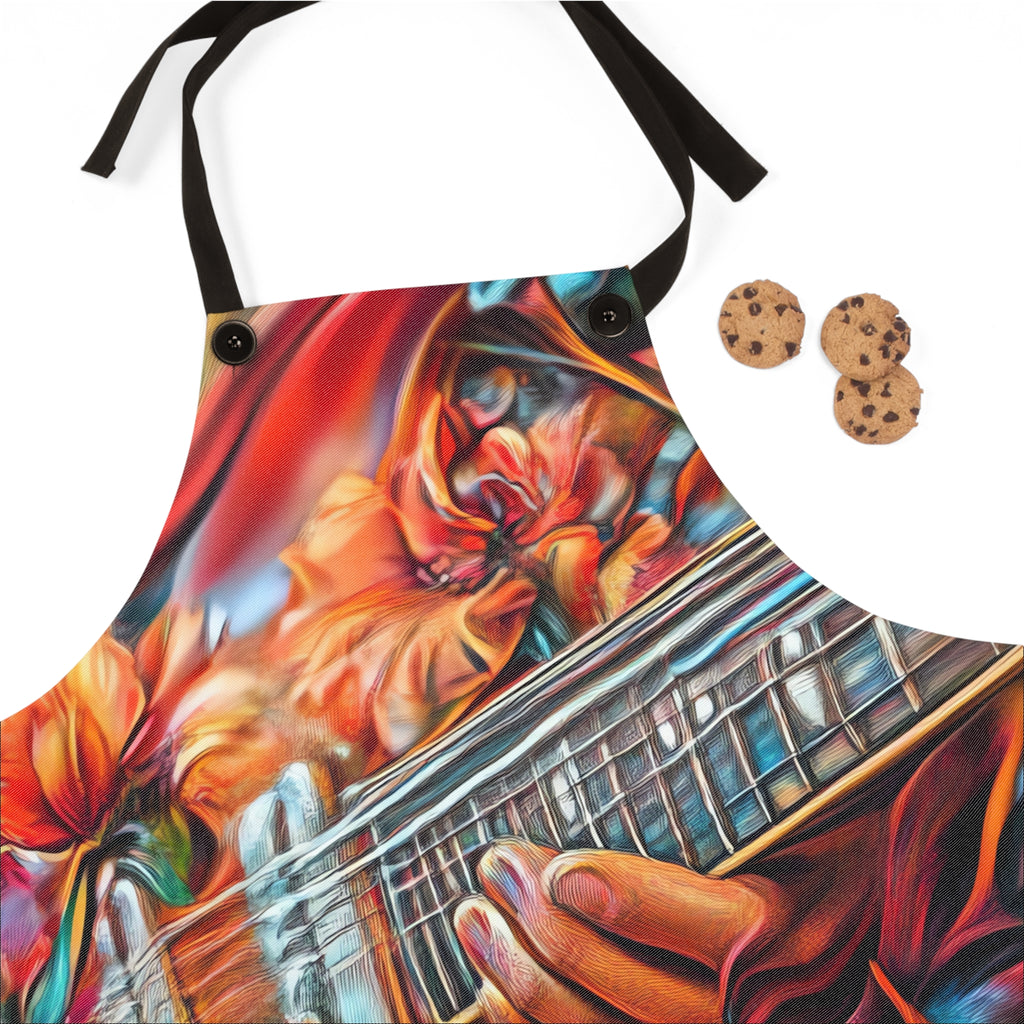 Floral Rock Guitar Apron – Psychedelic Music Art