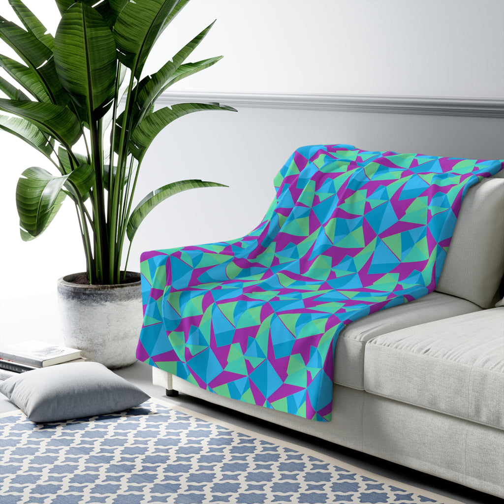 Faceted Gold Panels Sherpa Fleece Blanket – Ice Jewel