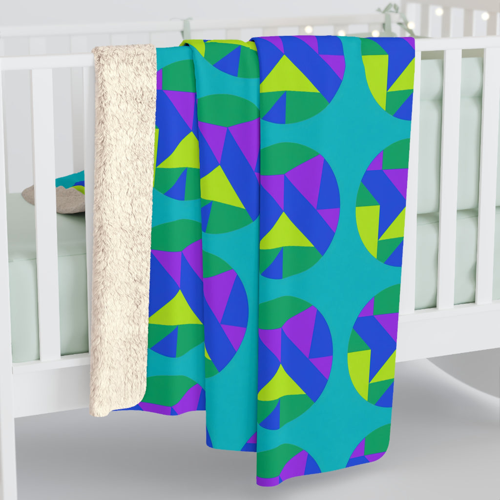 Broken Circle Planes Sherpa Fleece Blanket – Peacock Jewel