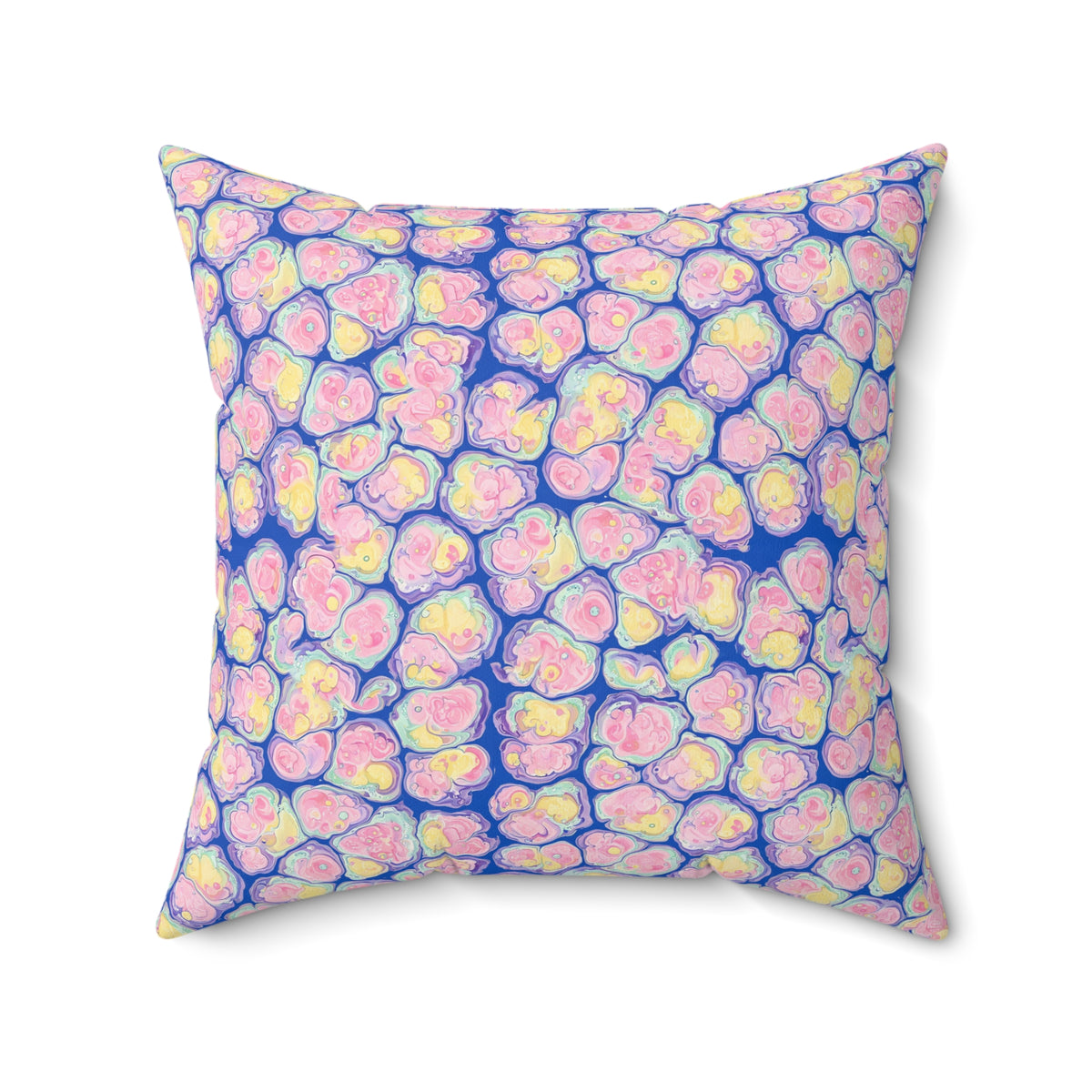 Candy Cell Pour Faux Suede Cushion – Candy Fluid Art Pattern