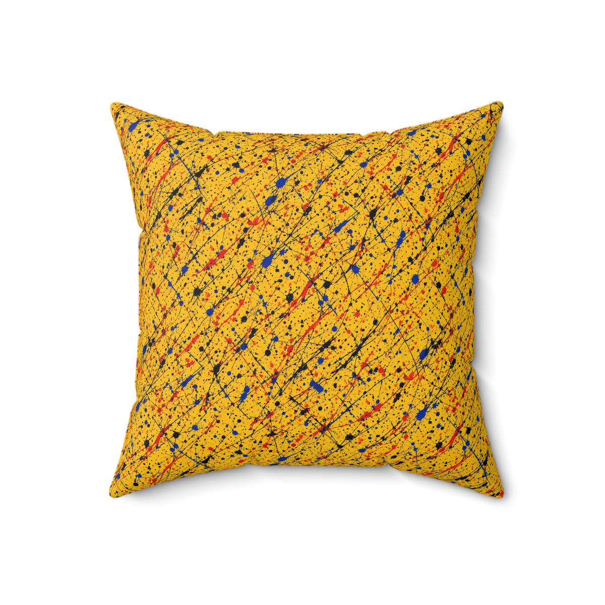 Flick Lines Faux Suede Cushion – Action-Painting Abstract Pattern