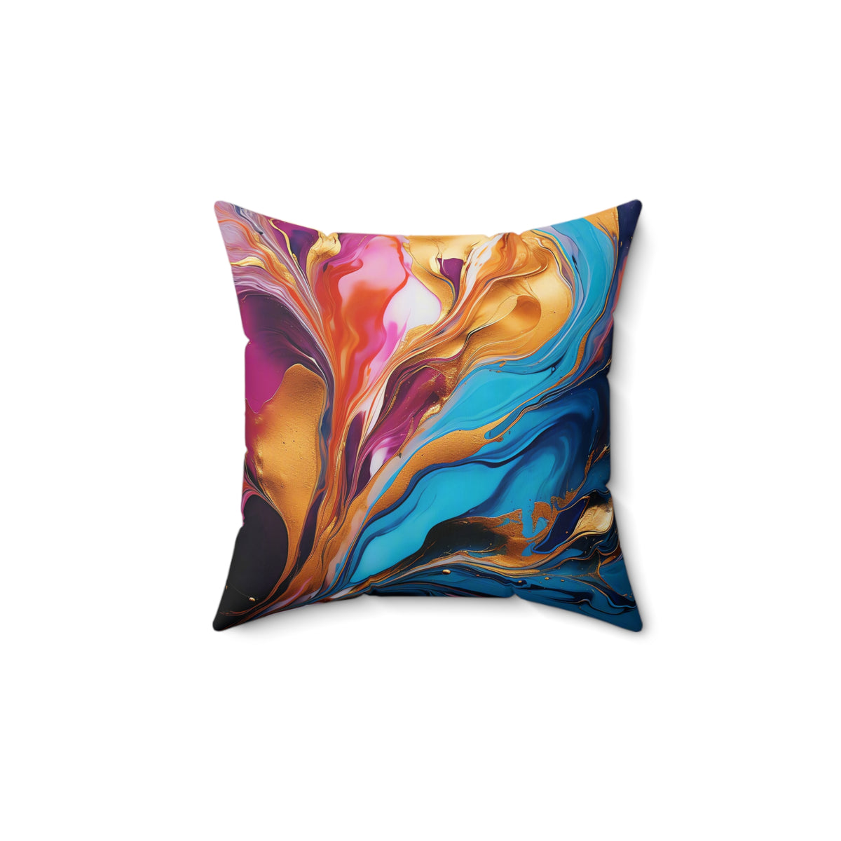 Gilded Fluid Swirl Faux Suede Cushion – Fluid Pour Art