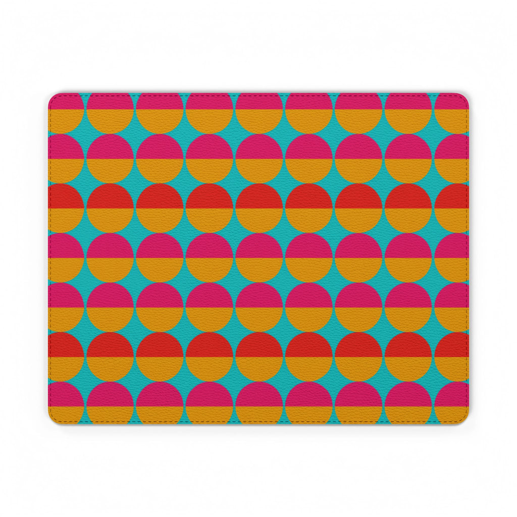 Half-Moon Stack Vegan Leather Mouse Mat – Geometric Blocks Pattern