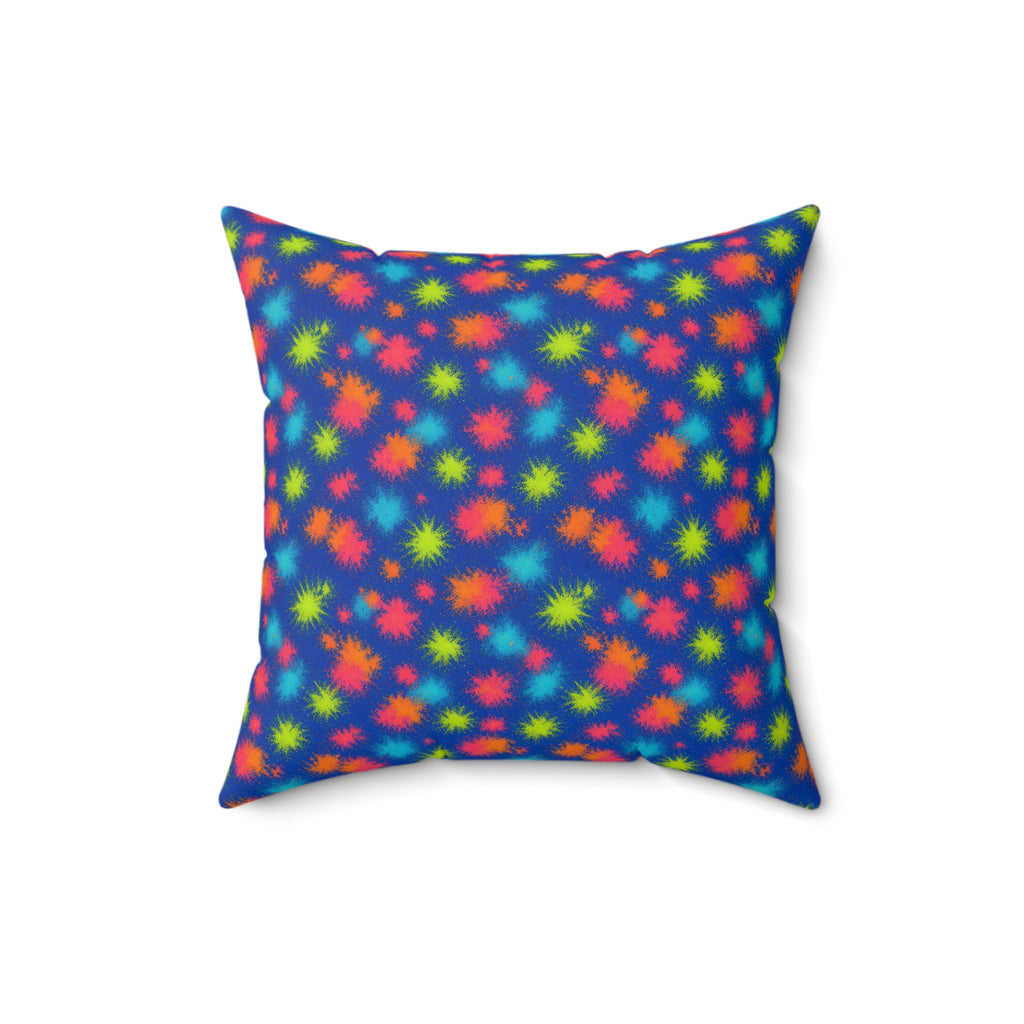 Speckle Bleed Faux Suede Cushion – Ice Dye Pattern