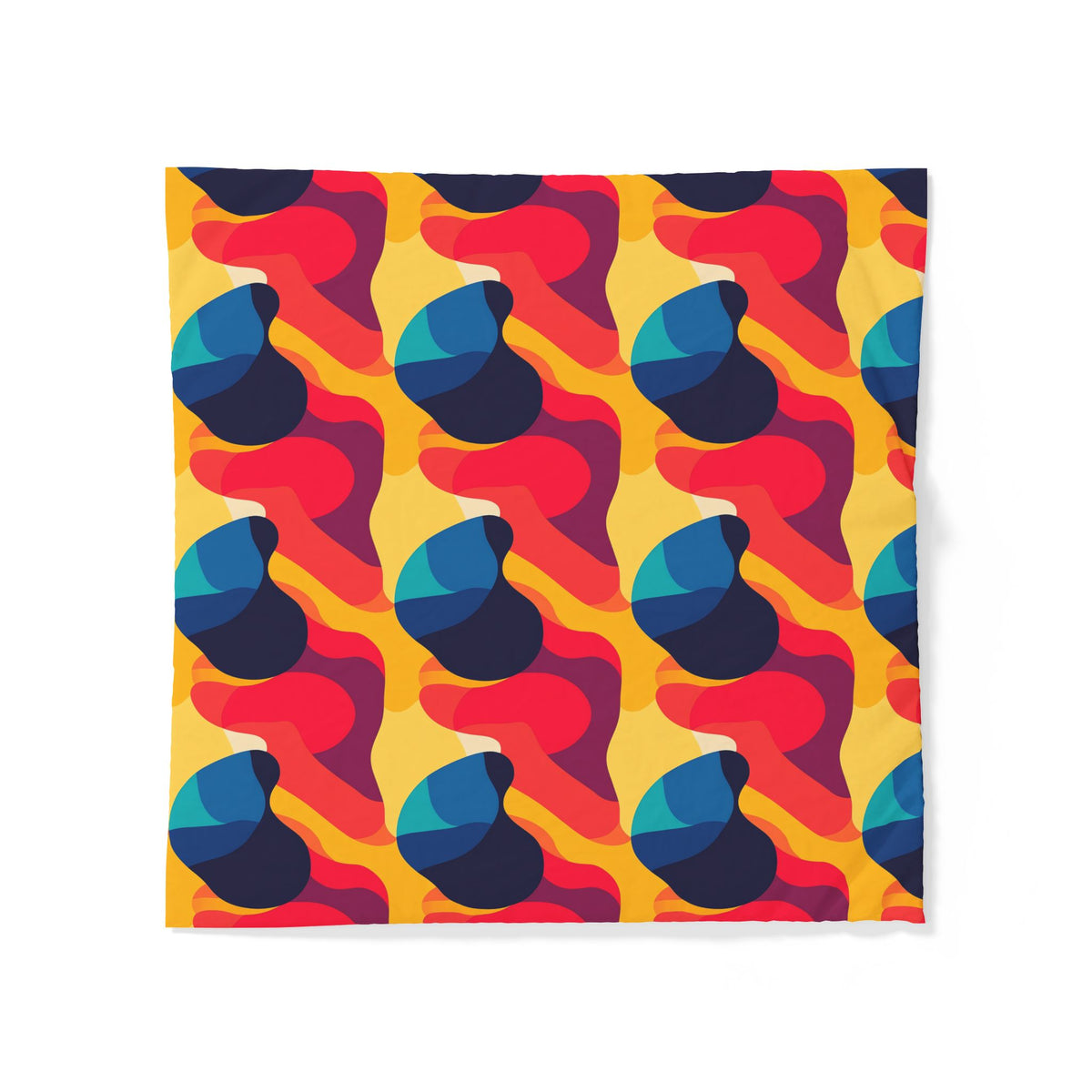 Bold Blob Camo Cotton Duvet Cover – Abstract Shapes Pattern