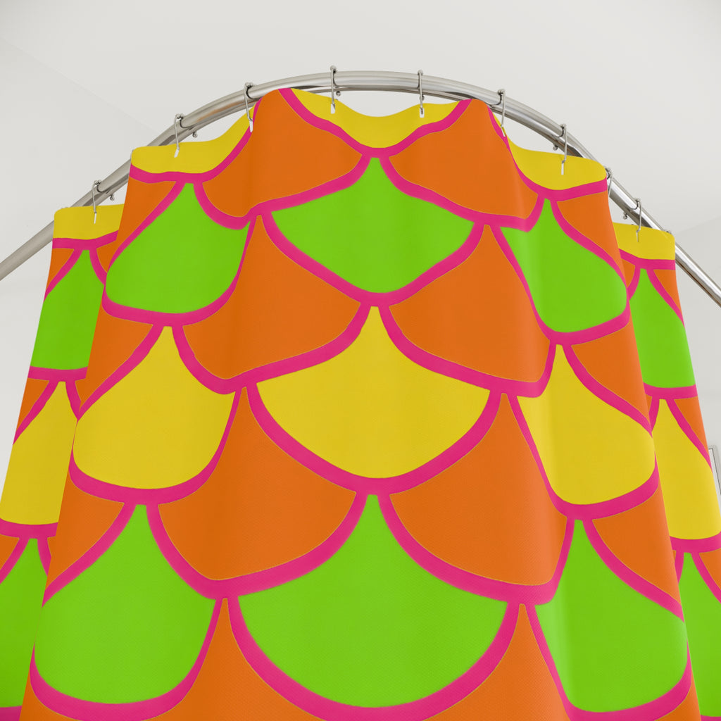 Big Jewel Scales II Shower Curtain – Hot Citrus Festive