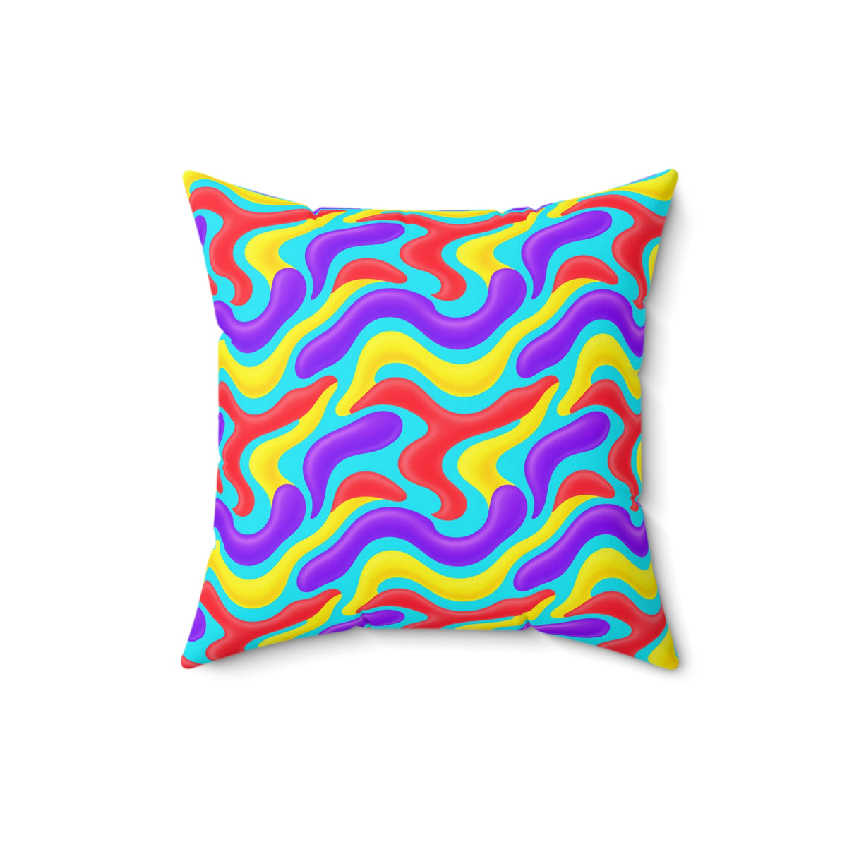 Liquid Band Ripple Faux Suede Cushion – Op-Art Fluid Bands Pattern