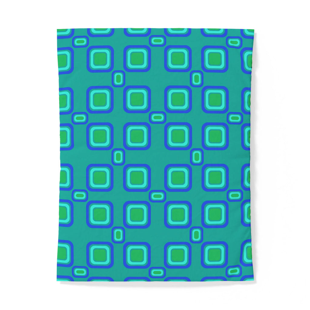 Big Ripple Squares Cotton Duvet Cover – Ocean Jewel
