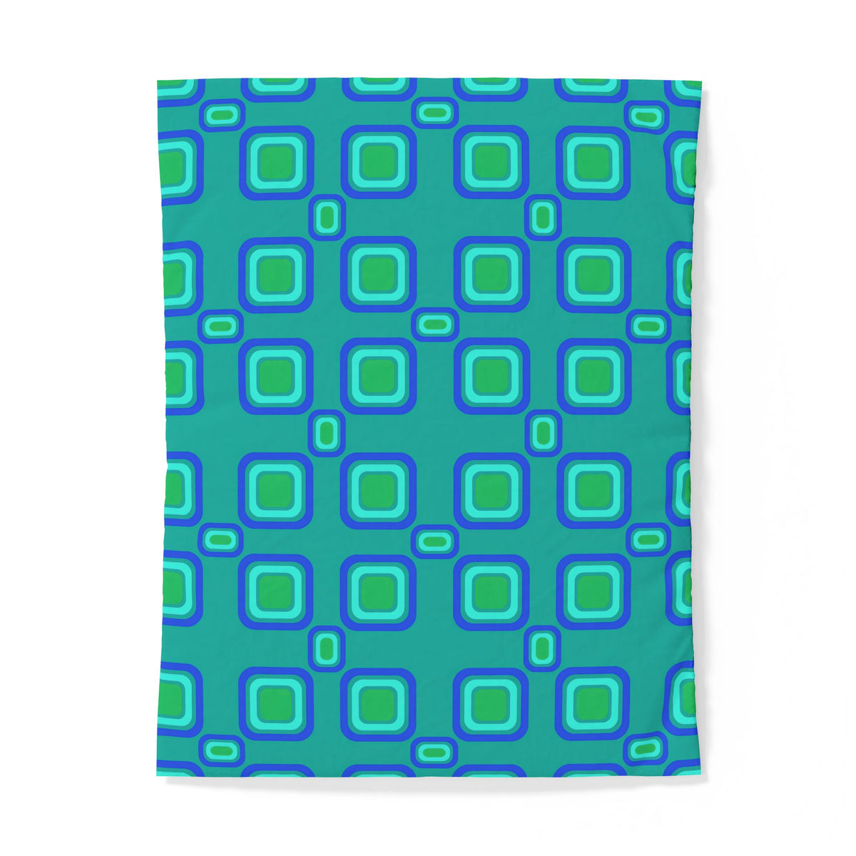 Big Ripple Squares Cotton Duvet Cover – Ocean Jewel